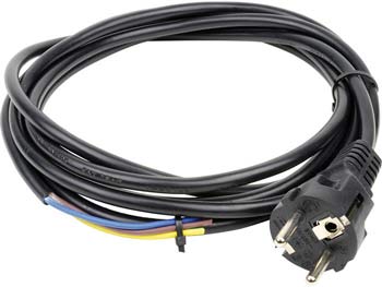 Câbles + prise moulée - 3G x 1,5 mm²<br> HO5 VV-F / PVC - 2 m