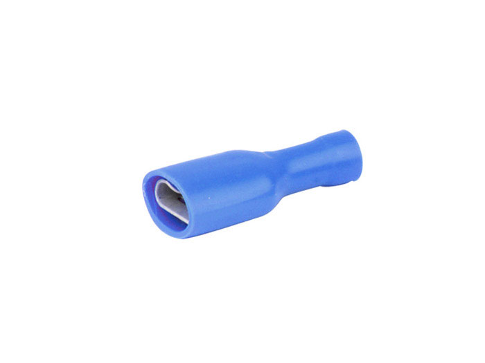 Clip femelle isolé à sertir<br> Largeur 6.3 mm - Faston bleu