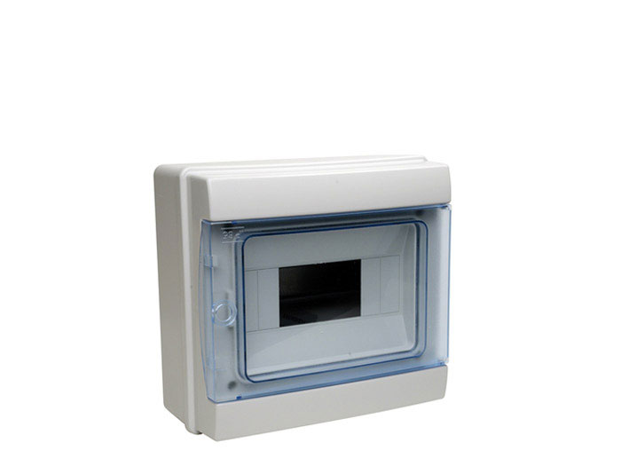 Coffret électrique étanche - IP65 <br> 4/8 modules - Porte transparente