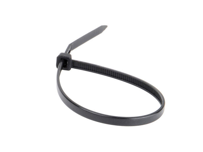 Collier de serrage nylon noir<br> Longueur 200 mm - Largeur 5 mm
