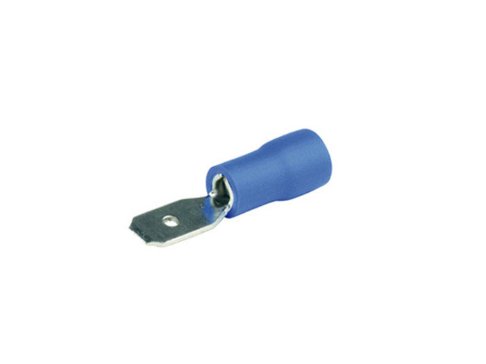 Languette mâle pré-isolé<br> Largeur 6.3 mm - Bleu