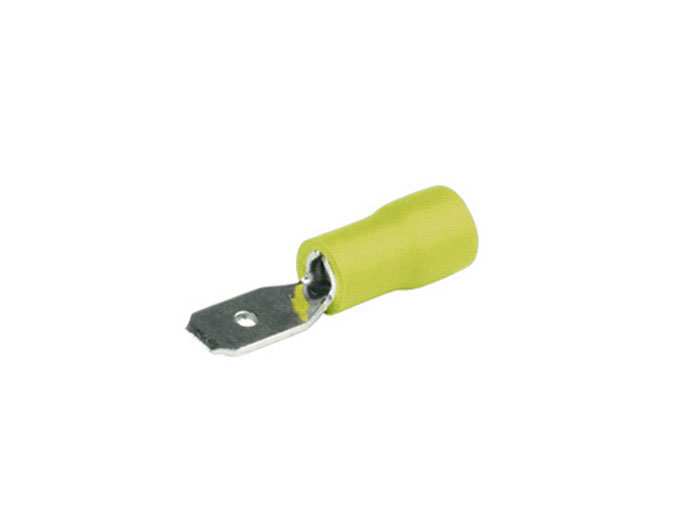 Languette mâle pré-isolé<br> Largeur 6.3 mm - Jaune