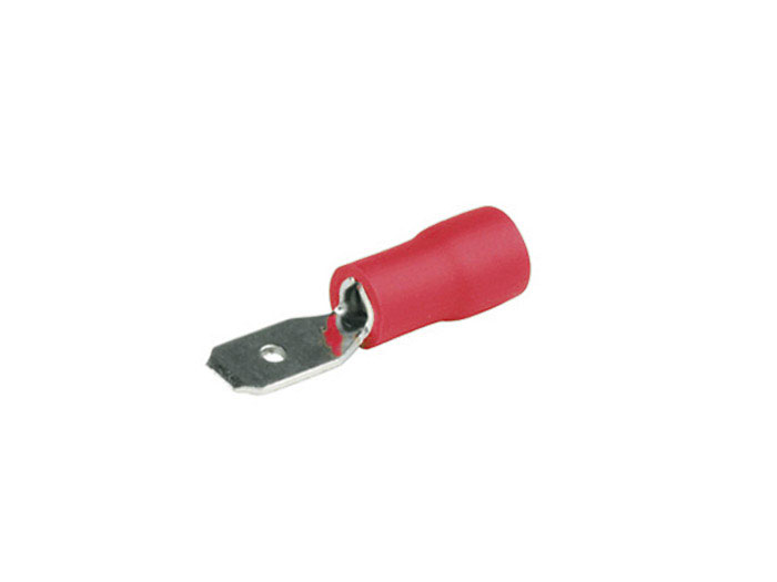 Languette mâle pré-isolé<br> Largeur 6.3 mm - Rouge