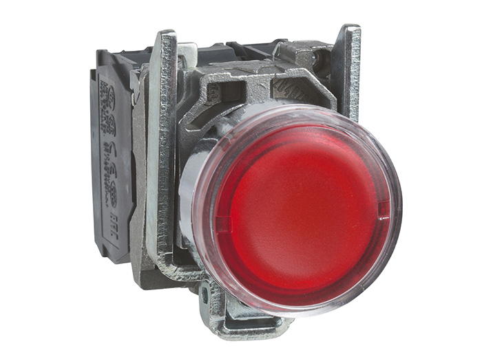 Poussoir lumineux LED - 1F+1O - rouge - Ø22 - 230VAC