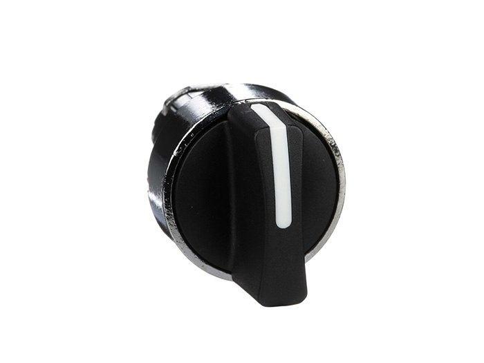 Tête bouton tournant à manette - Ø22 - 3 pos rap au C - noir