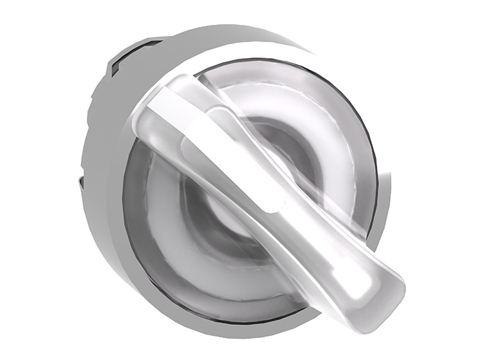 Tête de bouton tournant lumineux - 2 positions Ø22 - blanc