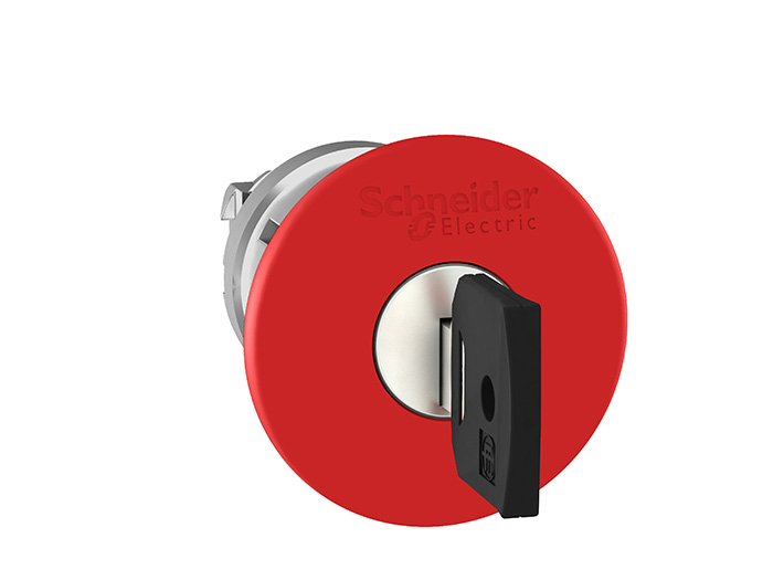 Tête bouton arrêt urgence - Ø40 - à clé 455 - rouge