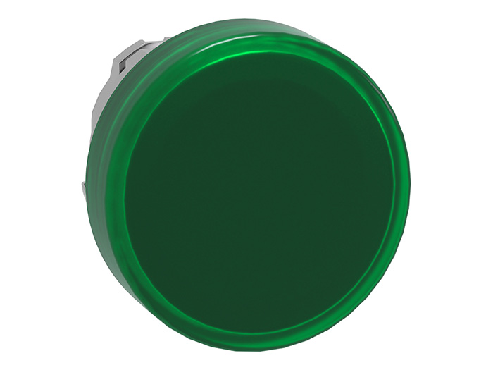 Tête voyant LED - cabochon lisse - vert - Ø22