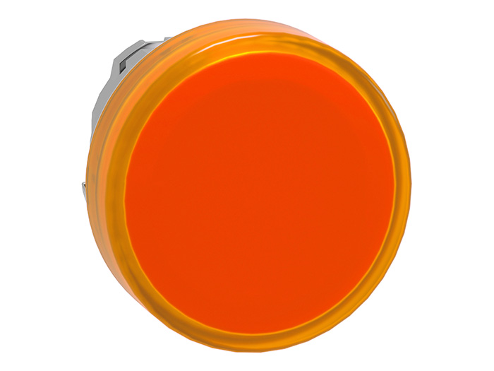 Tête voyant LED - cabochon lisse - orange - Ø22