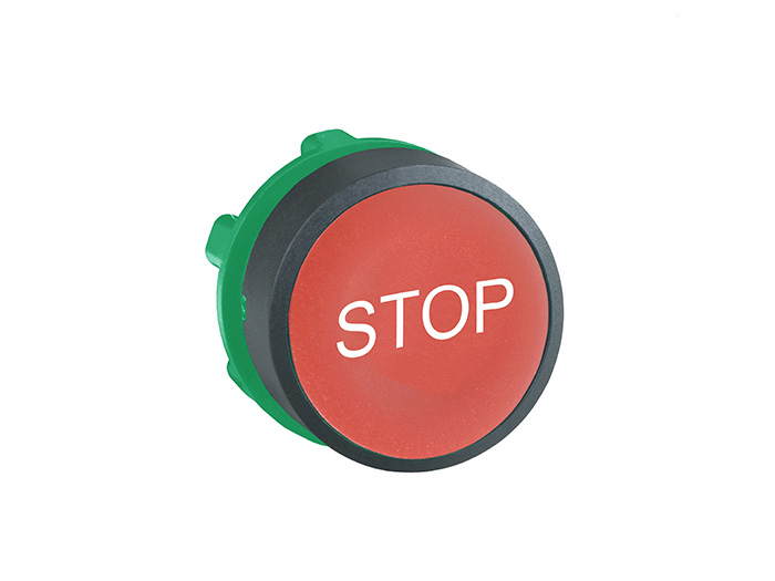 Tête de bouton poussoir - Ø22 - rouge - STOP