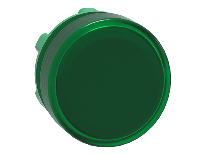 Tête voyant lumineux DEL - Ø22 - lisse - vert