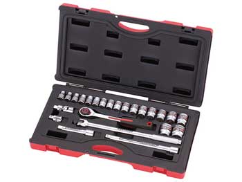 Boite de clé à douille 6 pans 1/2"<br> 24 pièces