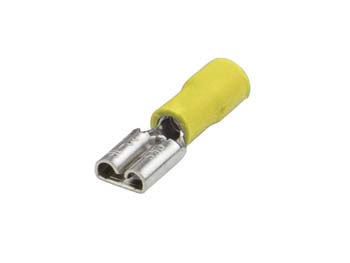 Clip femelle nu à sertir<br> Largeur 6.3 mm - Faston jaune