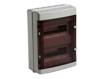 Coffret électrique en saillie - IP65<br> 2x12 modules - Porte transparente