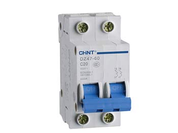 Disjoncteur modulaire 2 pôles<br> 6 A - 4,5 kA