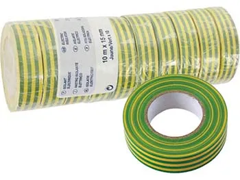Rouleau adhésif vert/jaune<br> Largeur 19 mm
