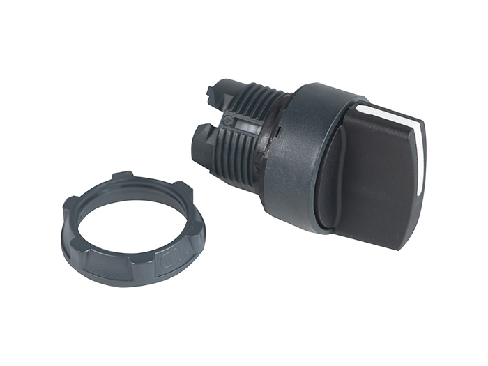 Tête bouton tournant - 2 positions fixes - noir - D:22